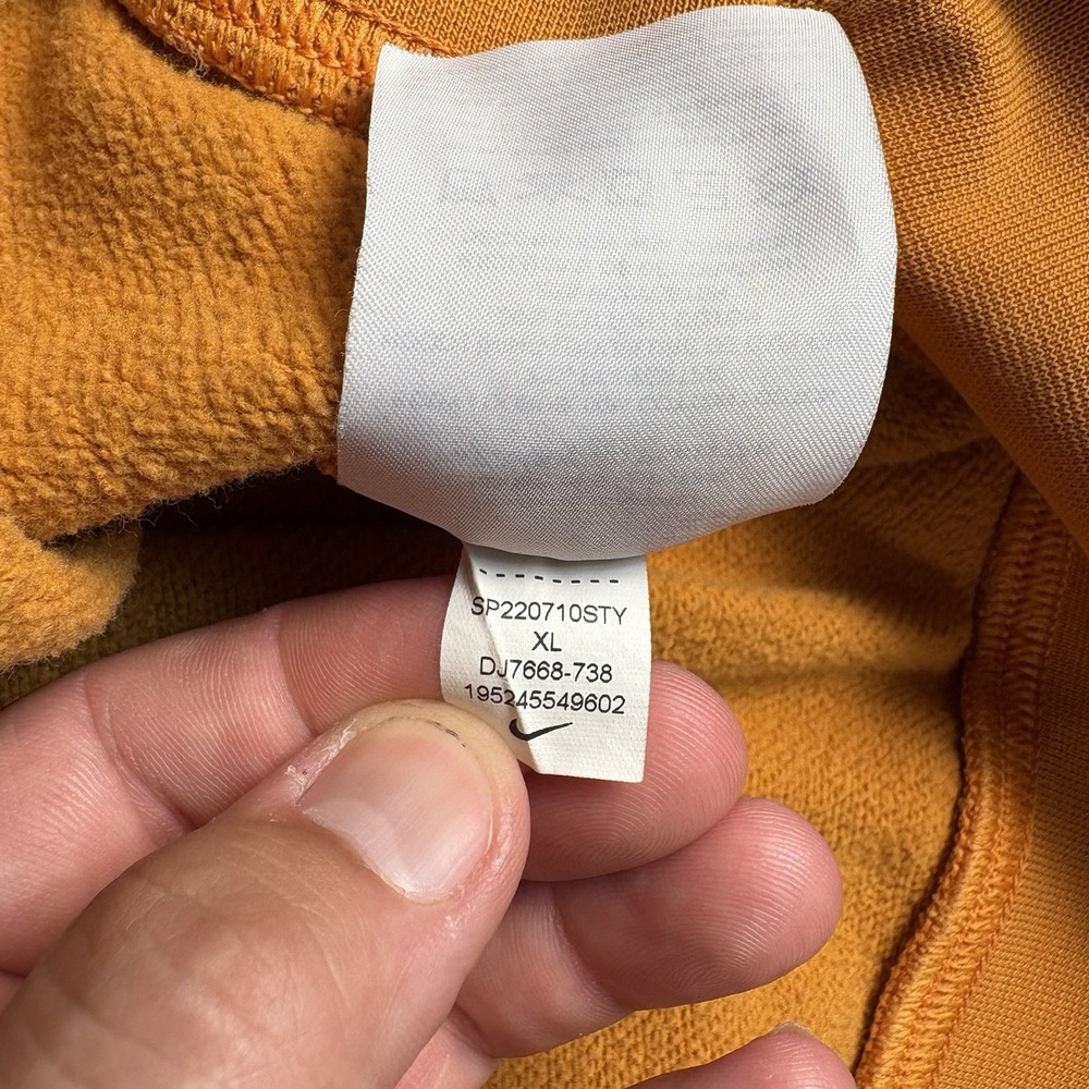 Nike Center Swoosh Hoodie Mens Size XL Mustard Yellow Rare Travis Scott Style - Picture 5 of 8